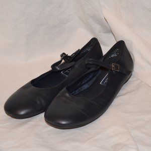 Bakers Navy Leather Flats
